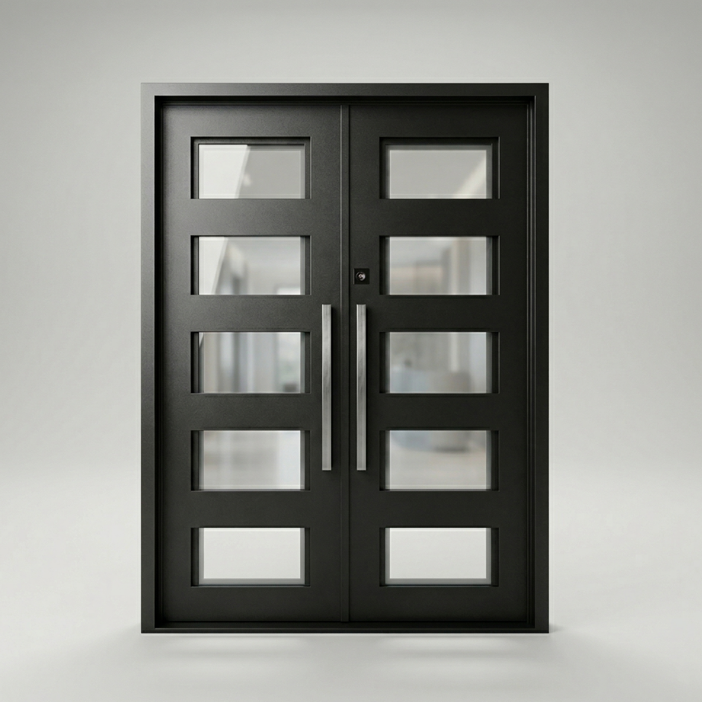 Decorative metal double door