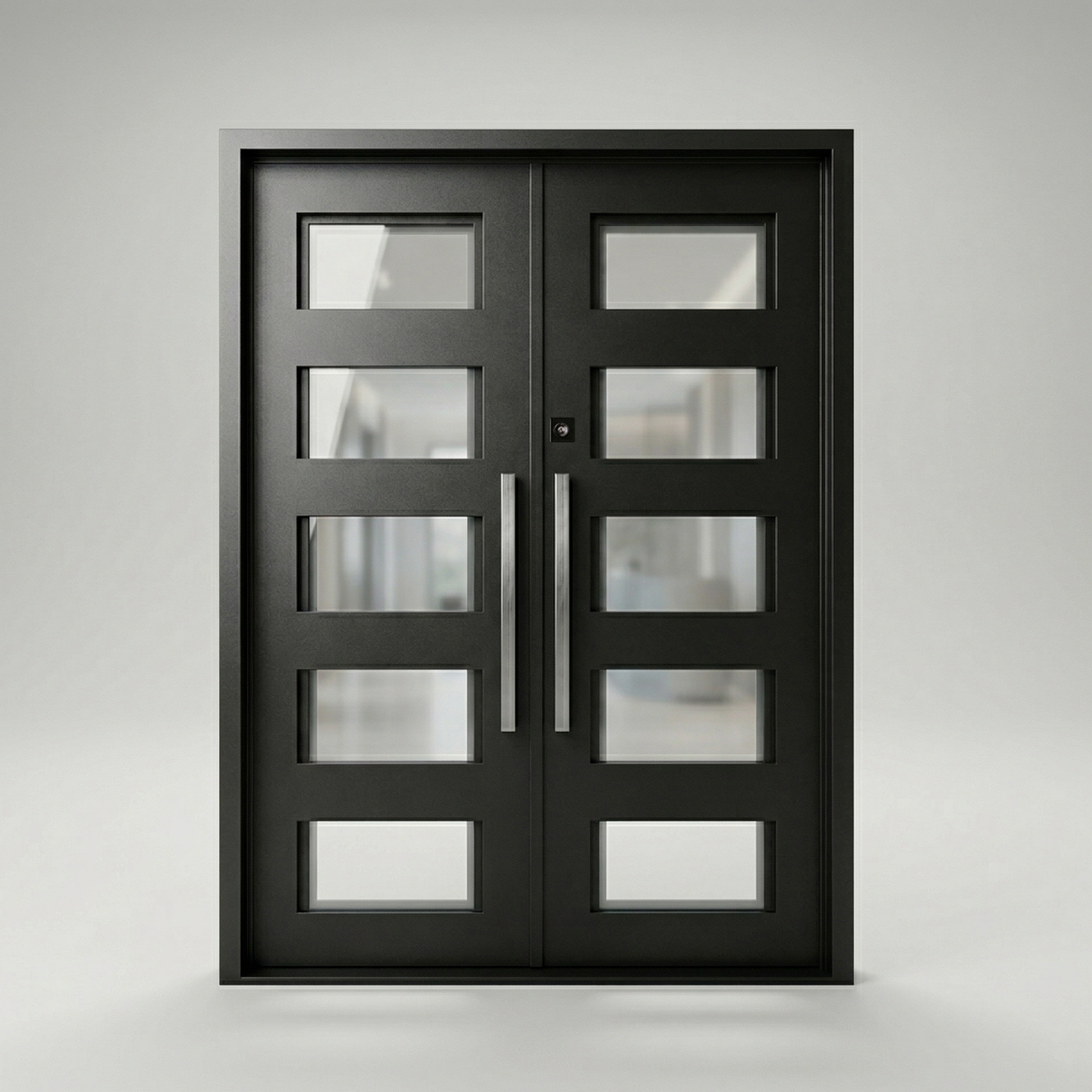 Decorative metal double door